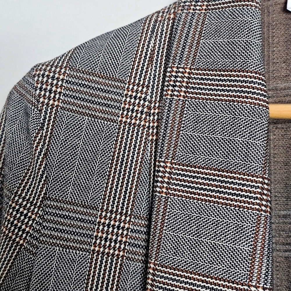 ASTR The Label Brown Black Plaid Oversized Coat Size Small - Picture 6 of 10